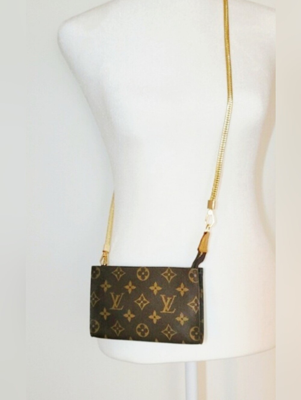 Louis Vuitton Monogram Canvas Crossbody in Brown and Gold